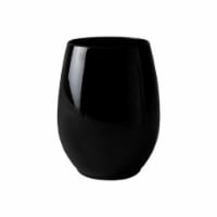 12 oz. Black Elegant Stemless Plastic Wine Glasses (64 Glasses)