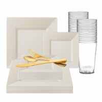 Ivory Square Plastic Wedding Value Set (20 Sets)