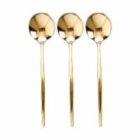 Shiny Gold Moderno Disposable Plastic Dinner Spoons (300 Spoons)