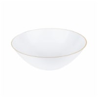 6 oz. White with Gold Rim Organic Round Disposable Plastic Dessert Bowls (120 Bowls)