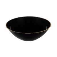 6 oz. Black with Gold Rim Organic Round Disposable Plastic Dessert Bowls (120 Bowls)