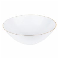 16 oz. White with Gold Rim Organic Round Disposable Plastic Soup Bowls (120 Bowls)