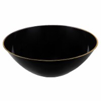 16 oz. Black with Gold Rim Organic Round Disposable Plastic Soup Bowls (120 Bowls)