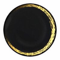 10.25  Black with Gold Moonlight Round Disposable Plastic Dinner Plates (120 Plates)