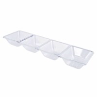 16  x 5  Clear 4-Section Rectangular Disposable Plastic Trays (24 Trays)