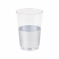 12 oz. Clear with Metallic Silver Thick Bottom Round Disposable Plastic Tumblers (240 Cups)