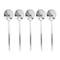 Shiny Silver Moderno Disposable Plastic Dessert Spoons (300 Spoons)