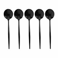 Solid Black Moderno Disposable Plastic Dessert Spoons (480 Spoons)