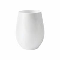 12 oz. Solid White Elegant Stemless Plastic Wine Glasses (64 Glasses)