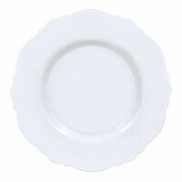 10.25  Solid White Round Blossom Disposable Plastic Dinner Plates (120 Plates)