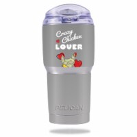 MightySkins PELTUM22-Crazy Chicken Lover Skin for Pelican 22 oz Tumbler - Crazy Chicken Lover