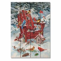 Day Dream GGBWC1420 14 x 20 in. Giordanos Birds on Winter Chair Wall Art