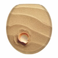 Sanilo 233 Round Silent Soft Close Molded Wood Adjustable Toilet Seat, Clam