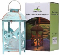 Solar Lantern Outdoor Hummingbird Blue Decor Antique Metal And Glass Construction Mission Standard Packaging King Soopers