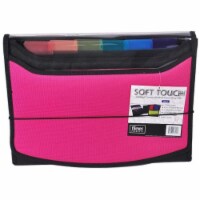 Filexec Soft Touch Padded Canvas Window Expanding File&#44; 13 Pockets&#44; Hot Pink
