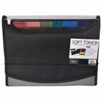 Filexec Soft Touch Padded Canvas Window Expanding File&#44; 13 Pockets&#44; Black