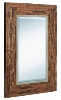 Hamilton Hills Brown 24 x36  Wood Rectangular Wall Mirror