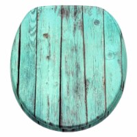 Sanilo 124 Round Soft Close Wood Adjustable Toilet Seat w/ Strong Hinges, Lumbar