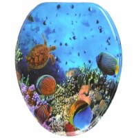 Sanilo 154 Soft Slow Close Round Molded Wood Adjustable Toilet Seats, Ocean