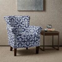 Gracie Mills Tight Back Club Chair Navy