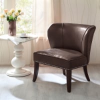 Gracie Mills Armless Accent Chair Brown