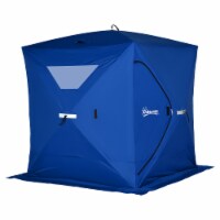 4 Person Ice Fishing Shelter, Waterproof Oxford Fabric Portable Pop-up Ice Tent