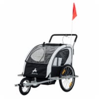 Aosom Elite Three-Wheel Bicycle Cargo Trailer for Two Children
