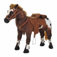 Kids Toy 24  Ride On Horse Plush Standing Pony Cowboy Gift Neigh Sound