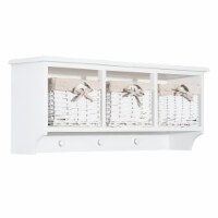 31  Coat Rack Cubby Shelf Storage Organizer w/ Baskets & Hooks Hanging Entryway