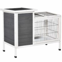 Pawhut 36  Wooden Outdoor Rabbit Hutch Elevated Bunny Cage Pet House with Run