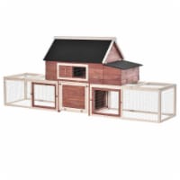 Pawhut 3-Shape Wooden Chicken Coop Poultry House Backyard w/ Large Run Egg Box