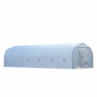 26' x 10' x 7' Walk-In Tunnel Greenhouse Plant Growing Hot House PE Cover White