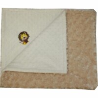 Lil Cub Hub 1BSCCRB-M Lion Minky Blanket - Cream Dot with Camel Rosebud Swirl