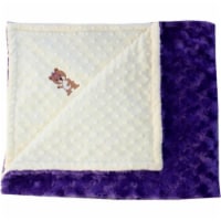 Lil Cub Hub 5BSYDPR- M Girl Bear Minky Blanket - Yellow Dot with Purple Rosebud Swirl
