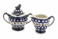 Blue Rose Polish Pottery Nature Cream & Sugar