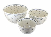 Blue Rose Polish Pottery Country Meadow Mixing Bowl Set