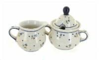 Blue Rose Polish Pottery Country Meadow Cream & Sugar Set