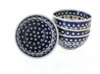 Blue Rose Polish Pottery Nature 4 Piece Dessert Bowl Set