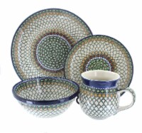Blue Rose Polish Pottery Tranquility 16 Piece Dinner Set