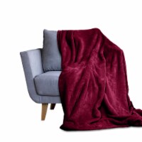 Lux Decor Collection Throw Size Fleece Bed Blanket Soft Microfiber (50x60, Red)