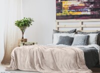 Lux Decor Collection Twin Fleece Blanket Super Soft Plush Microfiber (60 x 80, Camel)