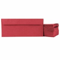 100-Pack #10 Square Flap Business Envelopes 110gsm paper, Red 4 1/8 x 9 1/2 in