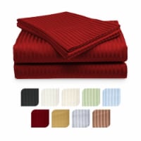 4-Piece Ultra Soft 1800 Series Bamboo Bed Sheet Set in 9 Colors Burgundy King
