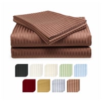 4-Piece Ultra Soft 1800 Series Bamboo Bed Sheet Set in 9 Colors Coffee Queen