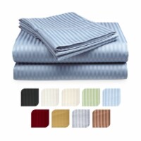4-Piece Ultra Soft 1800 Series Bamboo Bed Sheet Set in 9 Colors Light Blue Queen