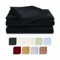 4-Piece Ultra Soft 1800 Series Bamboo Bed Sheet Set in 9 Colors Black Queen
