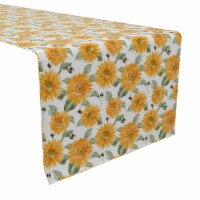 Table Runner, 100% Cotton, 16x108 , Buzzing Bees and Sunflowers