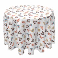 Round Tablecloth, 100% Cotton, 60 Round , Country Chickens Design