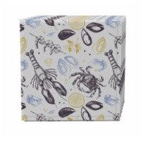 Napkin Set of 4, 100% Cotton, 20x20 , Gourmet Seafood
