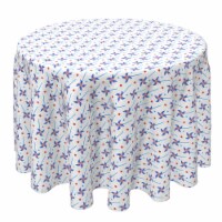 Round Tablecloth, 100% Cotton, 60 Round , Patriotic Pinwheels